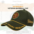 AR Proudly Veteran Baseball Cap (Olive Green Color) - Premium Quality