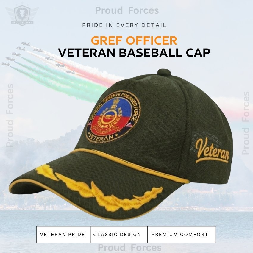 GREF Officers’ Veteran Baseball Cap (Olive Green Color) -Premium Quality