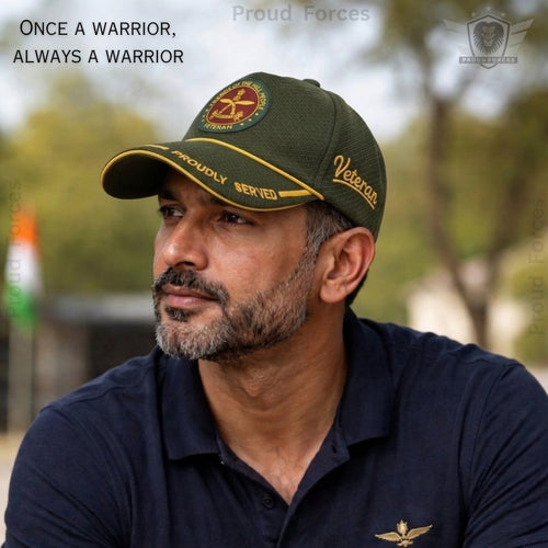 AR Proudly Veteran Baseball Cap (Olive Green Color) - Premium Quality
