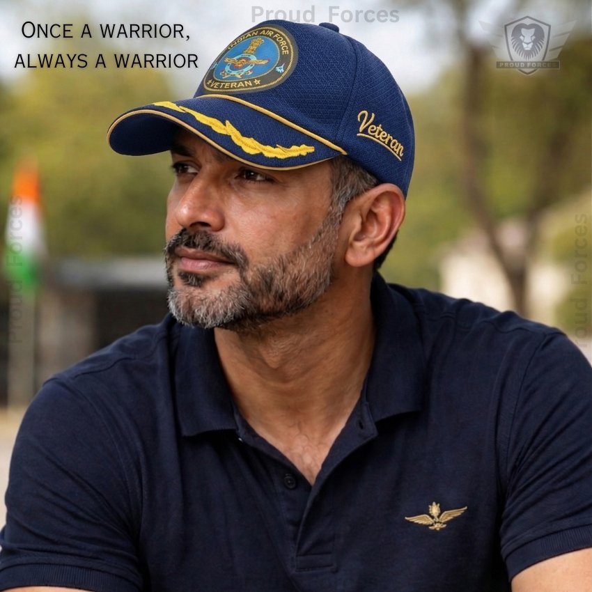 Indian Air Force Officers’ Baseball Cap for Veterans(Blue Color) - Premium Quality
