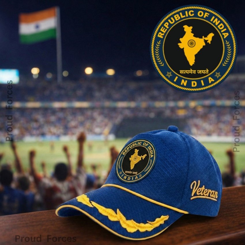 Republic of India Officer Veteran Baseball Cap (Blue Color) – Premium Quality