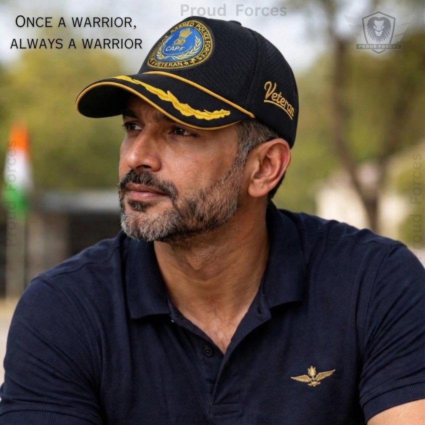 CAPF  Officers’ (Black Color) Baseball Cap for Veterans -Premium Quality
