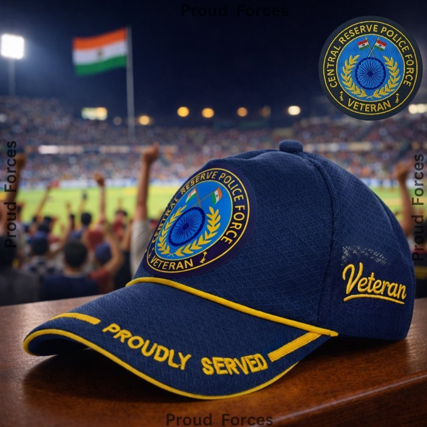 CRPF Proudly (Blue Color) Baseball Cap for Veterans -Premium Quality