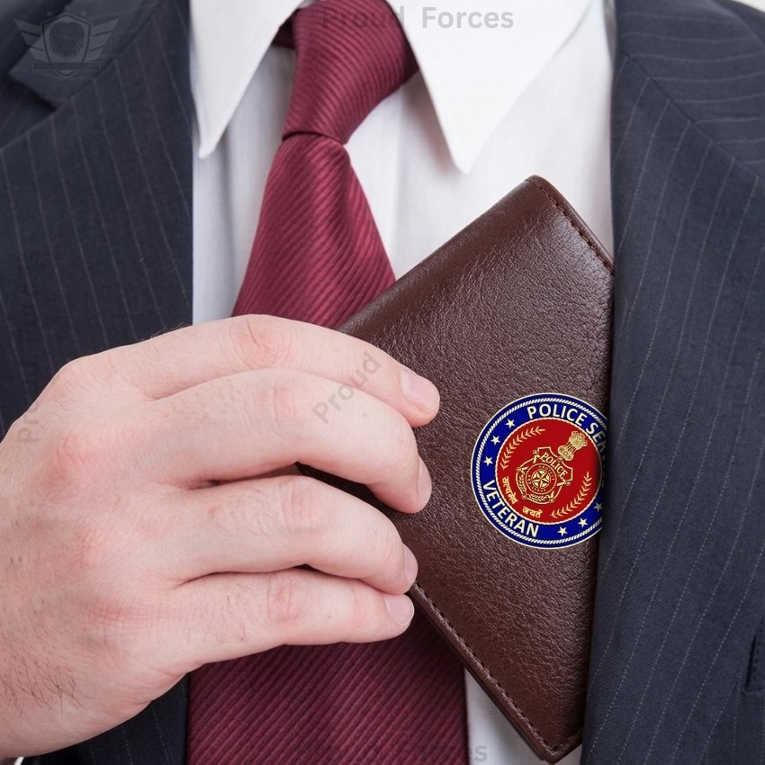 Police Service Veteran Brown Leather Wallet for Men (Premium Classic Edition)
