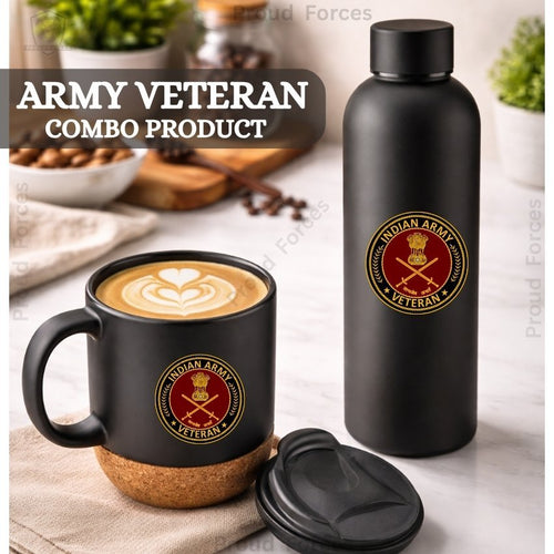 Army Veteran Matte Finish Bottle & Coffee Mug Combo Set