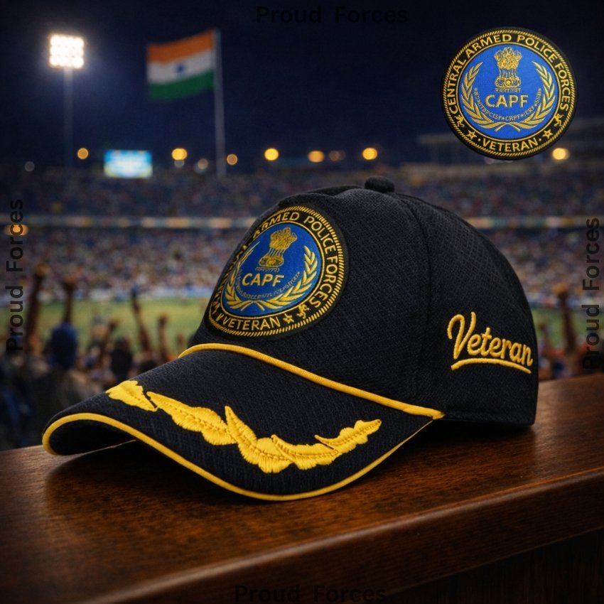 CAPF  Officers’ (Black Color) Baseball Cap for Veterans -Premium Quality