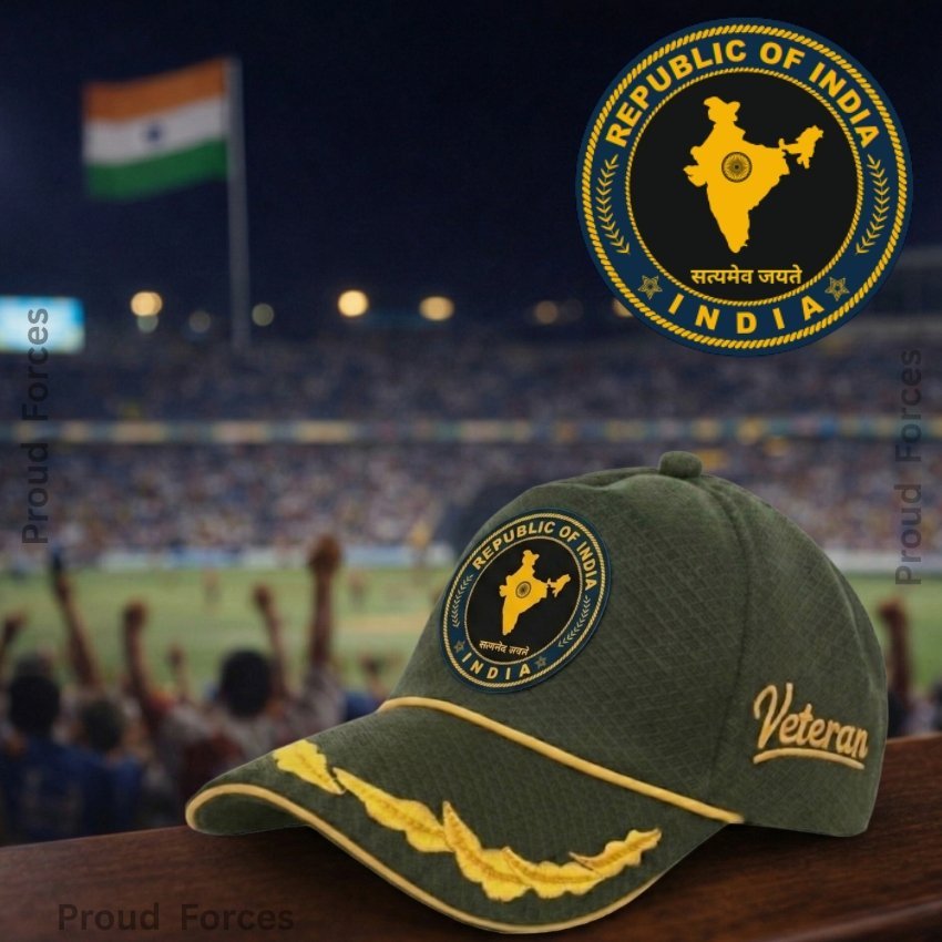 Republic of India Officer Veteran Baseball Cap (Olive Green Color) – Premium Quality