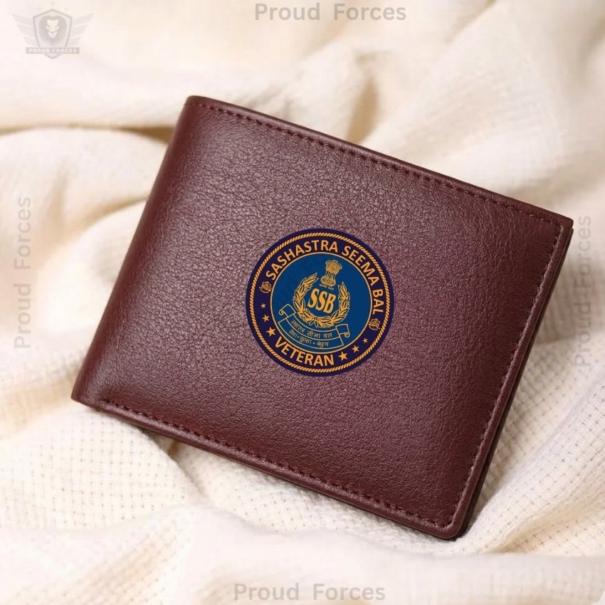SSB (Sashastra Seema Bal) Veteran Brown Leather Wallet for Men (Premium Classic Edition)