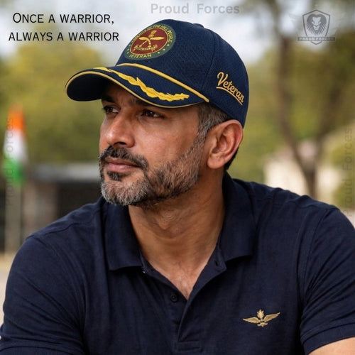 Assam Rifles (AR) Officers’ Veteran Baseball Cap (Blue Color) - Premium Quality