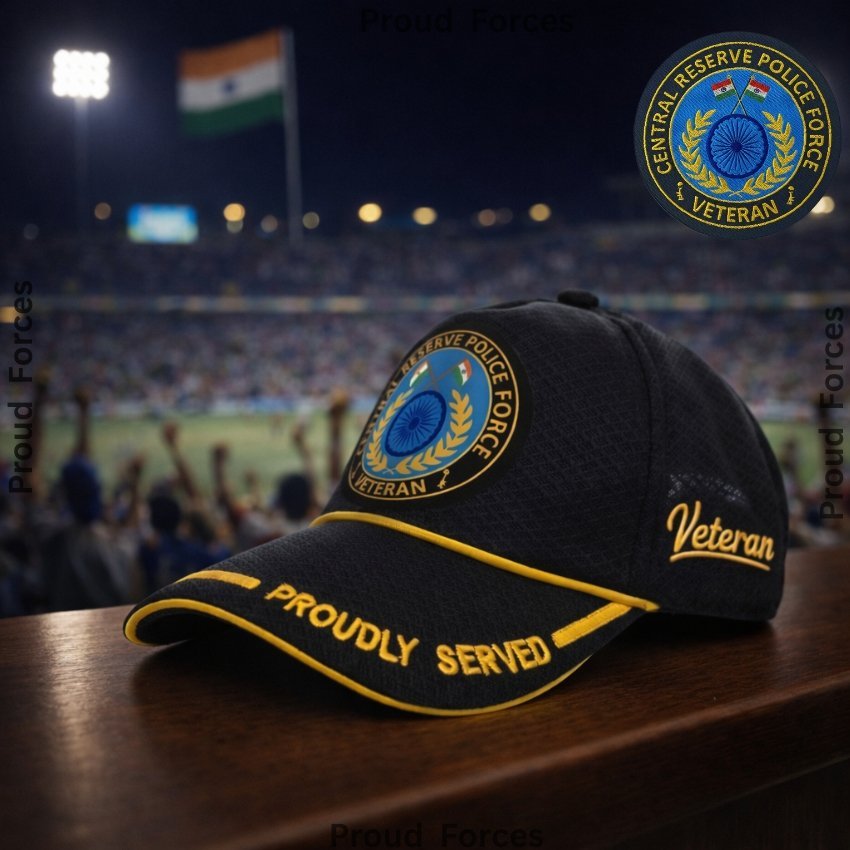 CRPF Proudly (Black Color) Baseball Cap for Veterans -Premium Quality