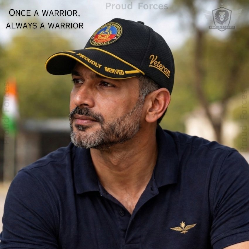GREF Proudly Veteran Baseball Cap (Black Color) -Premium Quality
