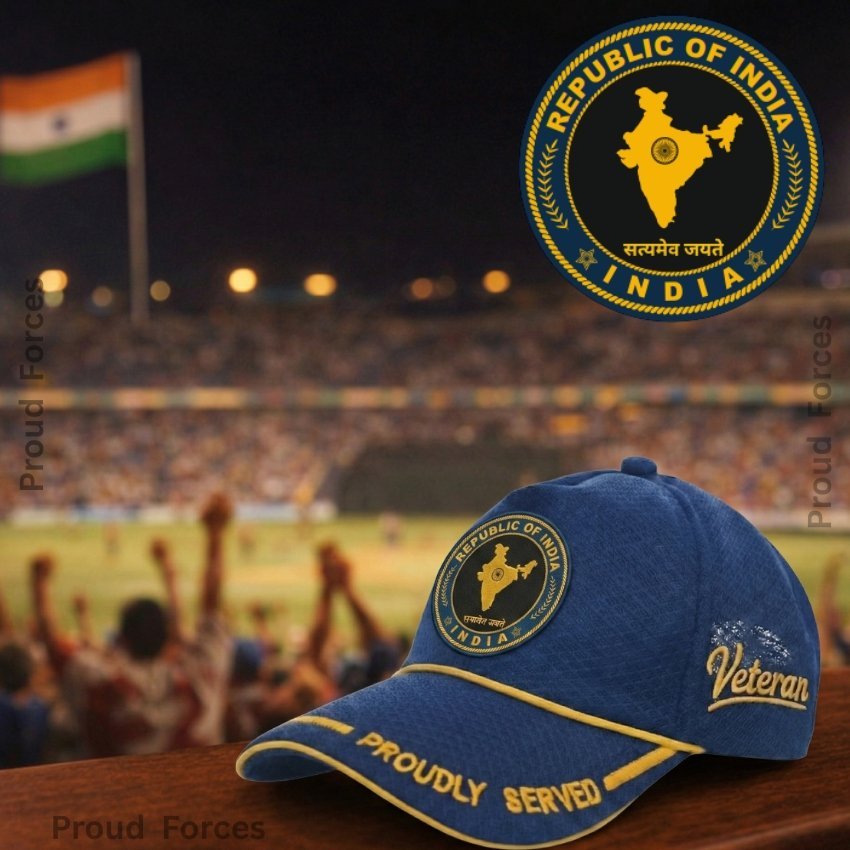 Republic of India Proudly Veteran Baseball Cap (Blue Color) – Premium Quality