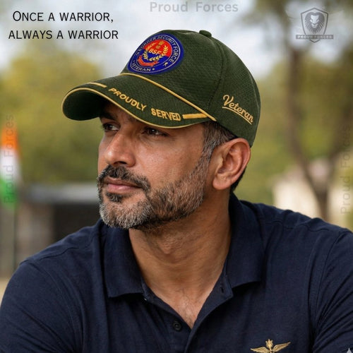BSF Proudly Veteran Baseball Cap (Olive Green Color) -Premium Quality
