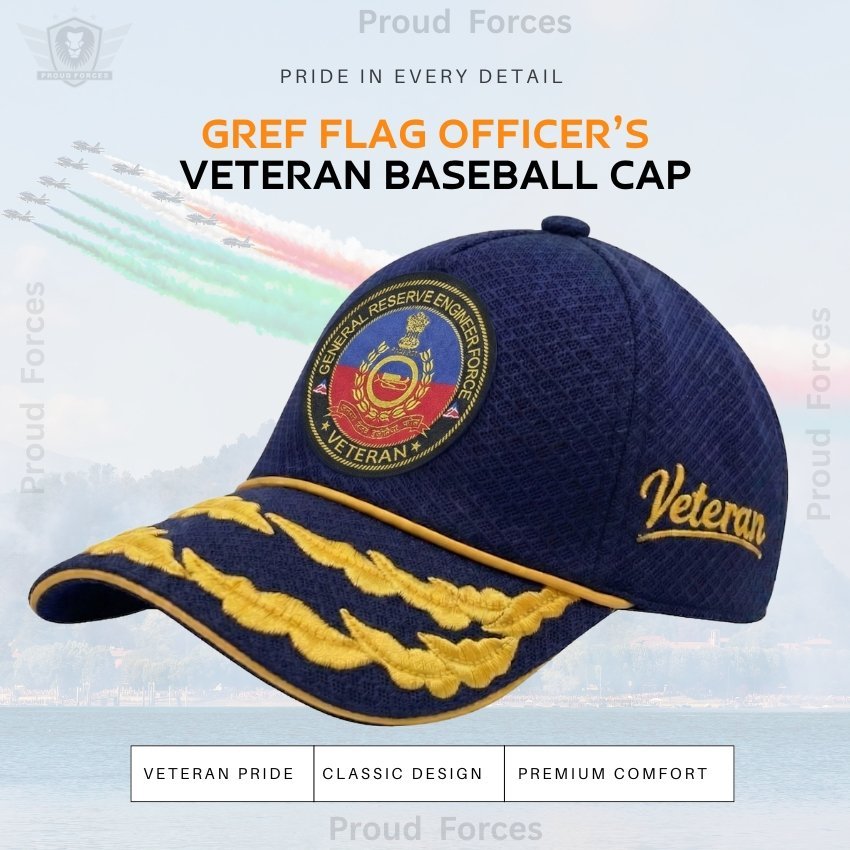 Premium Quality GREF Flag Officers’ Veteran Baseball Cap (Blue Color)