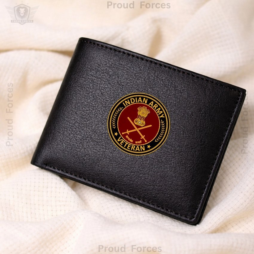 Army Veteran Black Leather Wallet for Men (Premium Classic Edition)
