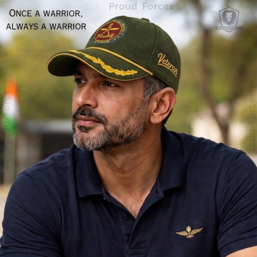 Assam Rifles (AR) Officers’ Veteran Baseball Cap (Olive Green Color) -Premium Quality