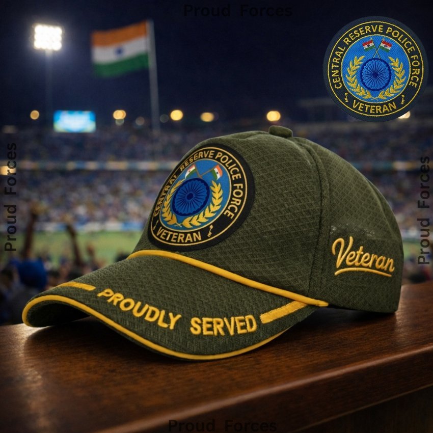 CRPF Proudly (Olive Green Color) Baseball Cap for Veterans - Premium Quality