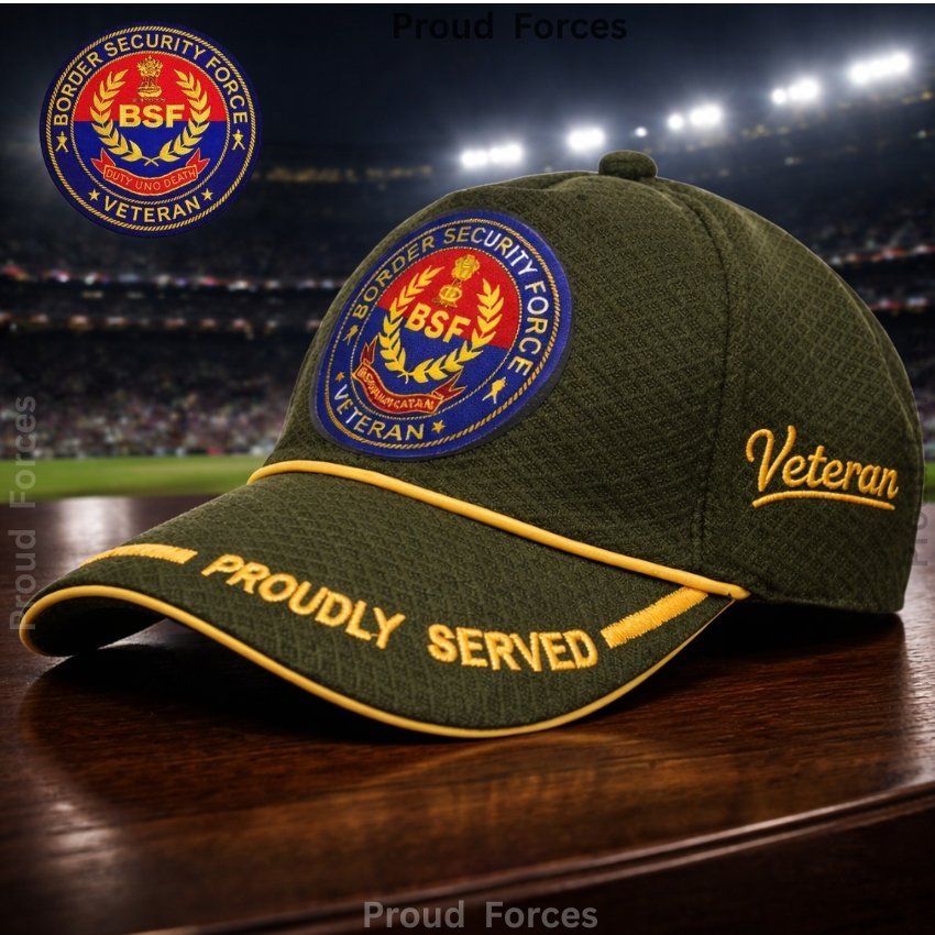 BSF Proudly Veteran Baseball Cap (Olive Green Color) -Premium Quality