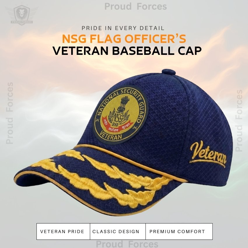 NSG Flag Officers’ Veteran Baseball Cap (Blue Color) - Premium Quality