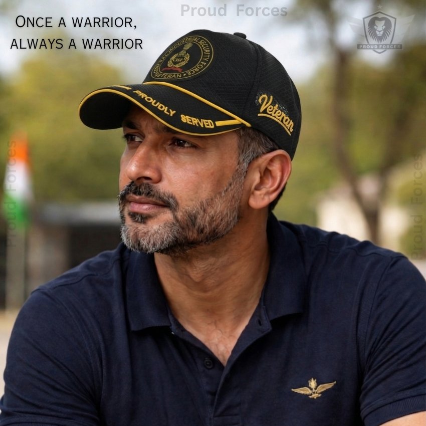 CISF Proudly Veteran Baseball Cap (Black Color)- Premium Quality