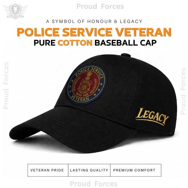 Police Service Veteran Pure Cotton Cap