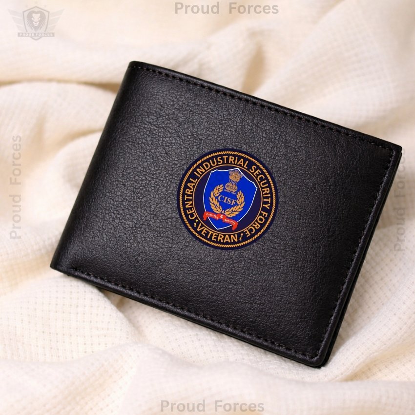 CISF Veteran Black Leather Wallet for Men (Premium Classic Edition)