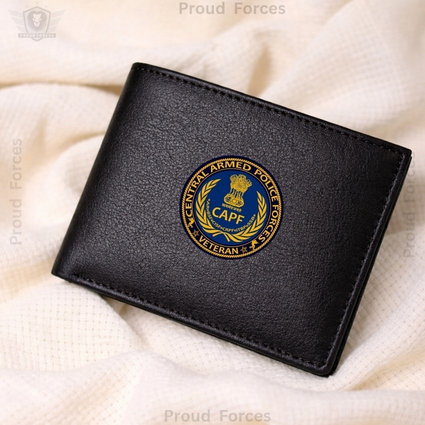 CAPF (Central Armed Police Force) Veteran Black Leather Wallet for Men (Premium Classic Edition)