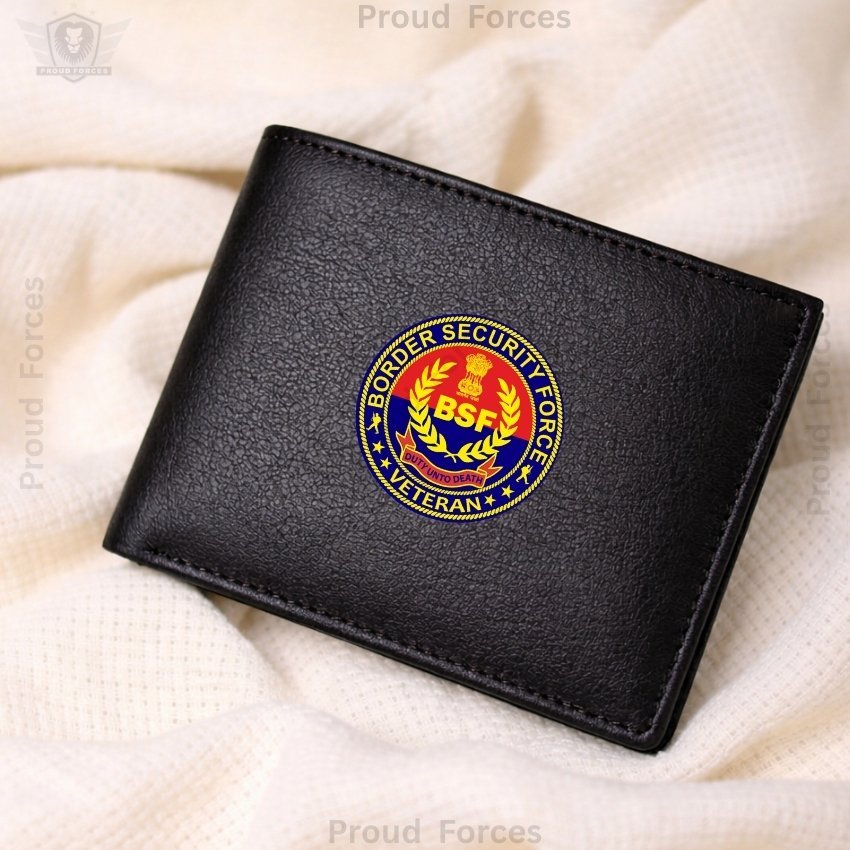BSF Veteran Black Leather Wallet for Men (Premium Classic Edition)