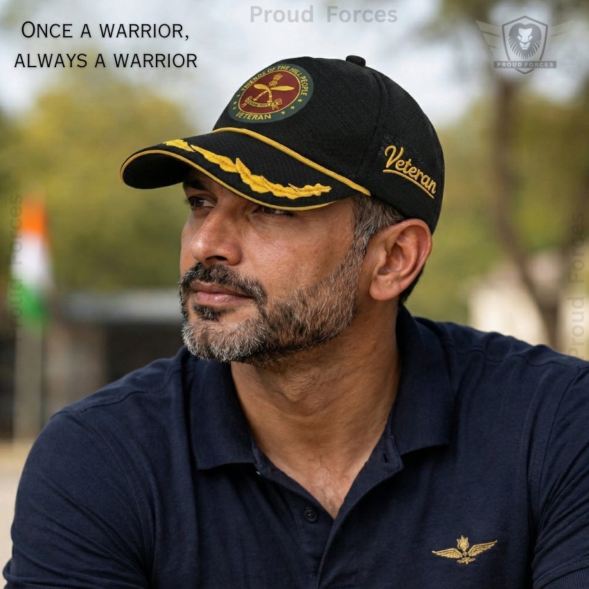 Assam Rifles (AR) Officers’ Veteran Baseball Cap (Black Color)- Premium Quality