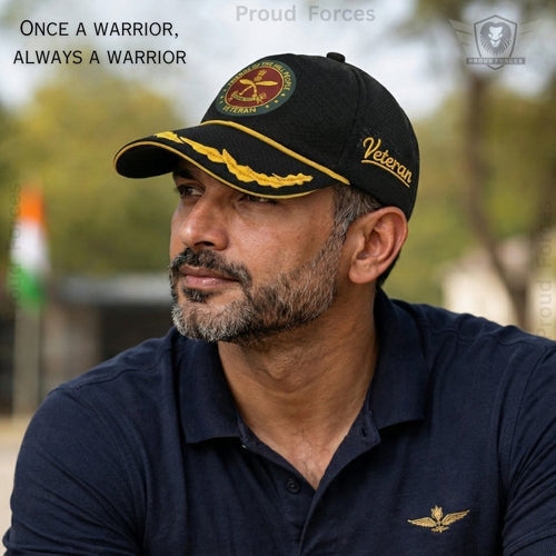 Assam Rifles (AR) Officers’ Veteran Baseball Cap (Black Color)- Premium Quality