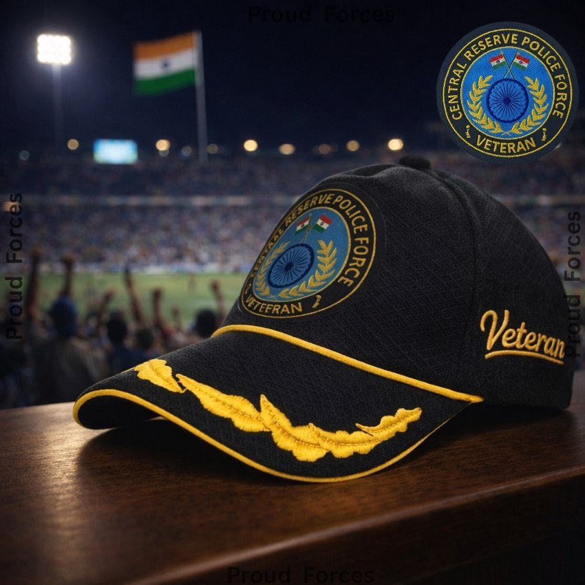 CRPF  Officers’(Black Color) Baseball Cap for Veterans - Premium Quality