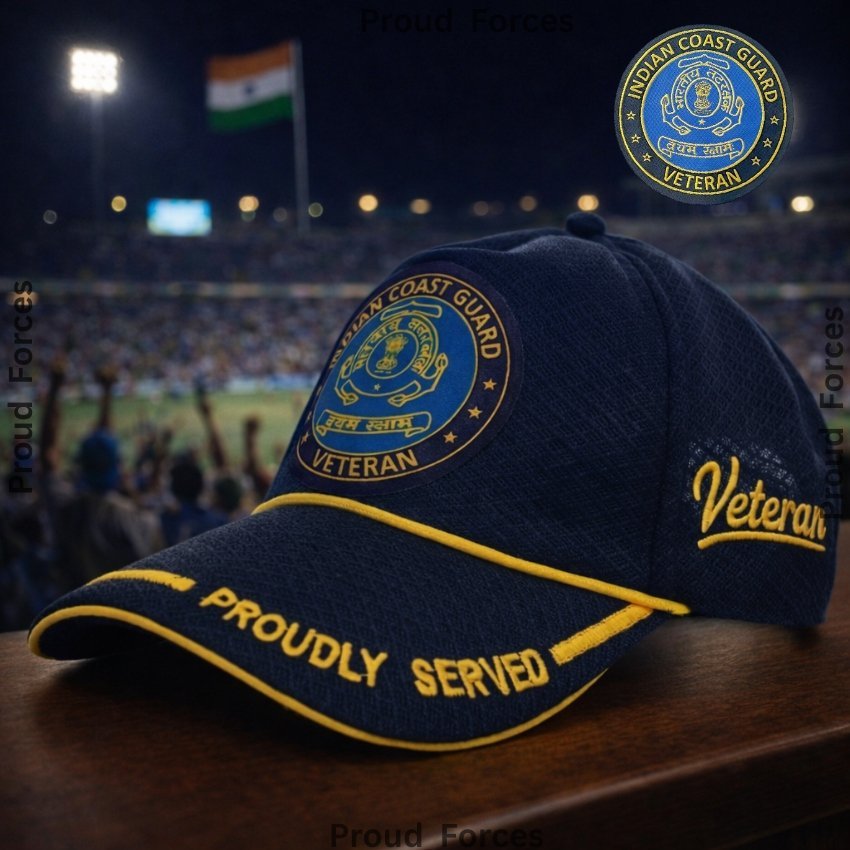 Indian coast guard  Proudly Veteran Baseball Cap (Blue Color) -Premium Quality