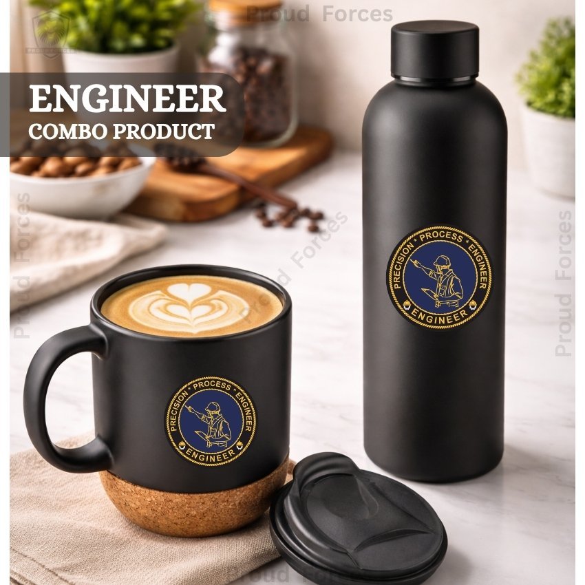 Engineer Matte Finish Bottle & Coffee Mug Combo Set