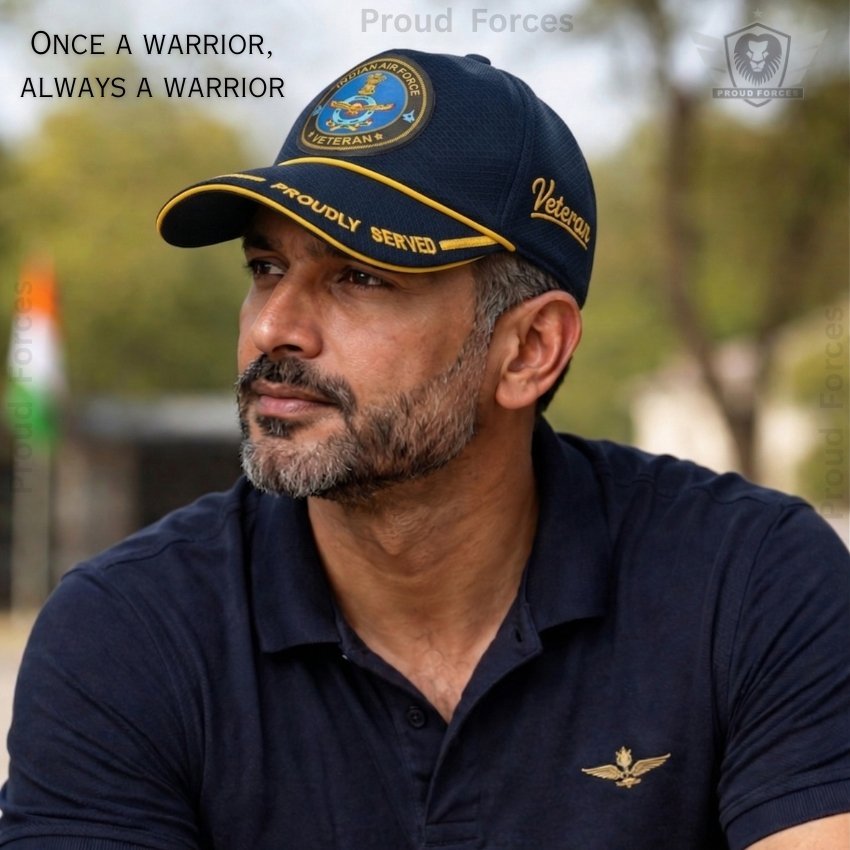 Indian Airforce Proudly Baseball Cap for Veterans(Blue Color) - Premium Quality