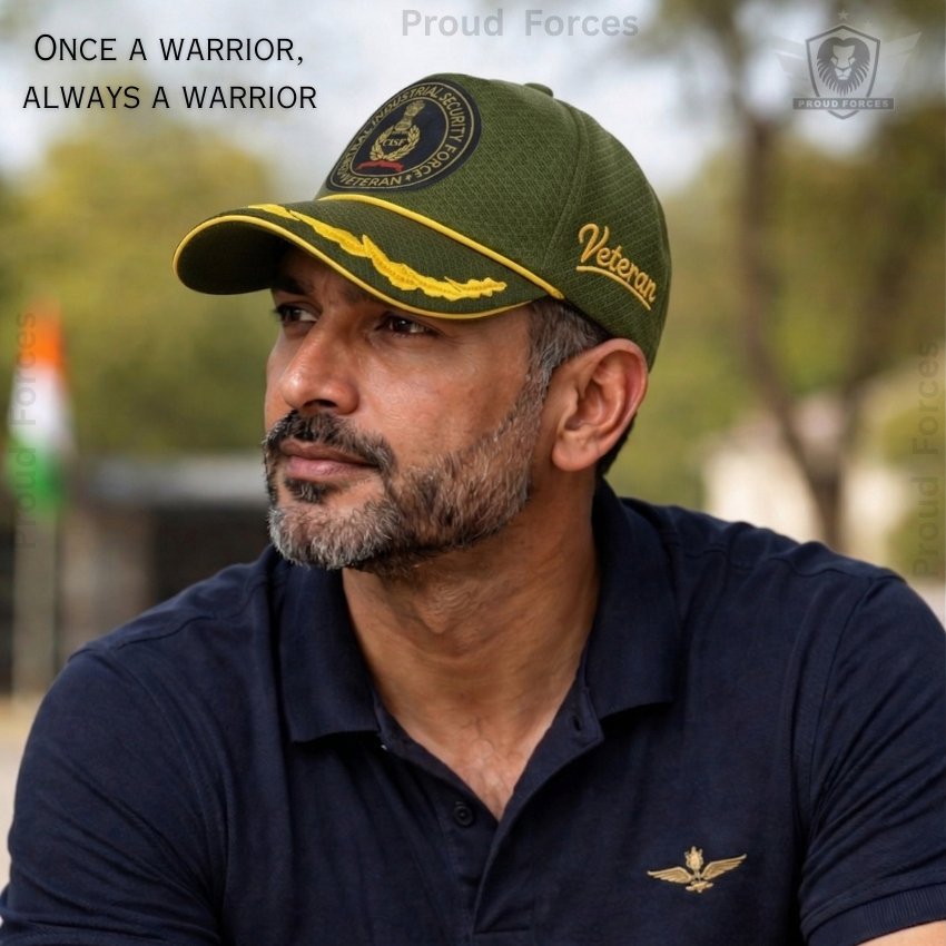 CISF Officers’ Veteran Baseball Cap (Olive Green Color) - Premium Quality