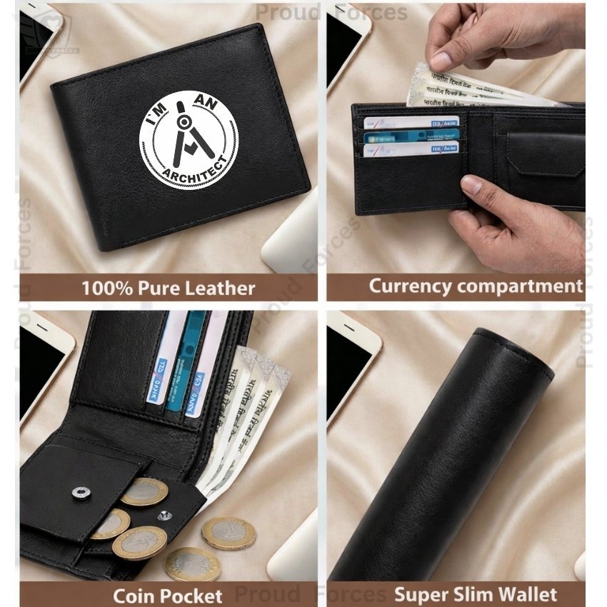 Architect Black Leather Wallet for Men (Premium Classic Edition)