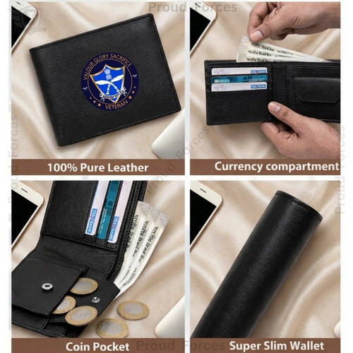 Assam Rifles Veteran Black Leather Wallet for Men (Premium Classic Edition)