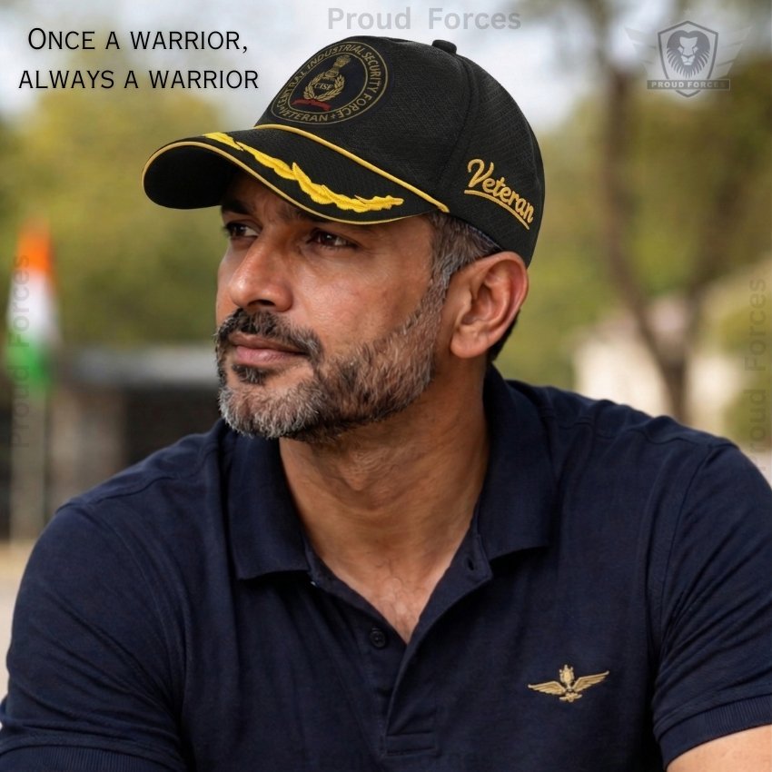 CISF Officers’ Veteran Baseball Cap (Black Color) - Premium Quality