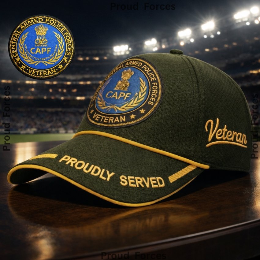 CAPF Proudly Veteran Baseball Cap (Olive Green Color)- Premium Quality