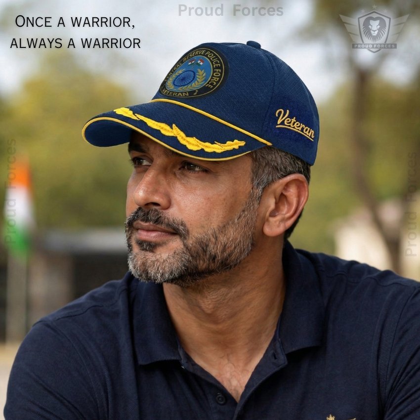 CRPF  Officers’(Blue  Color) Baseball Cap for Veterans - Premium Quality