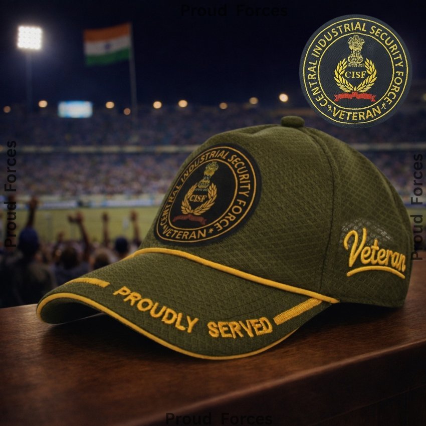 CISF Proudly Veteran Baseball Cap (Olive Green Color) - Premium Quality