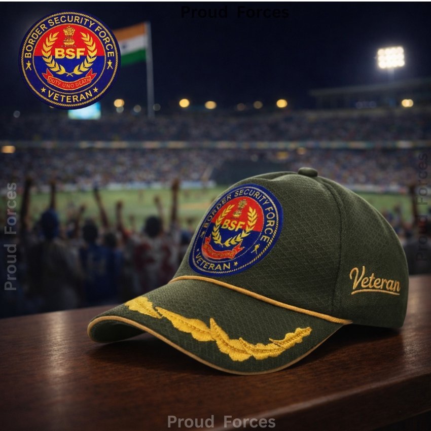 BSF Officers’ Veteran Baseball Cap (Olive Green Color) - Premium Quality