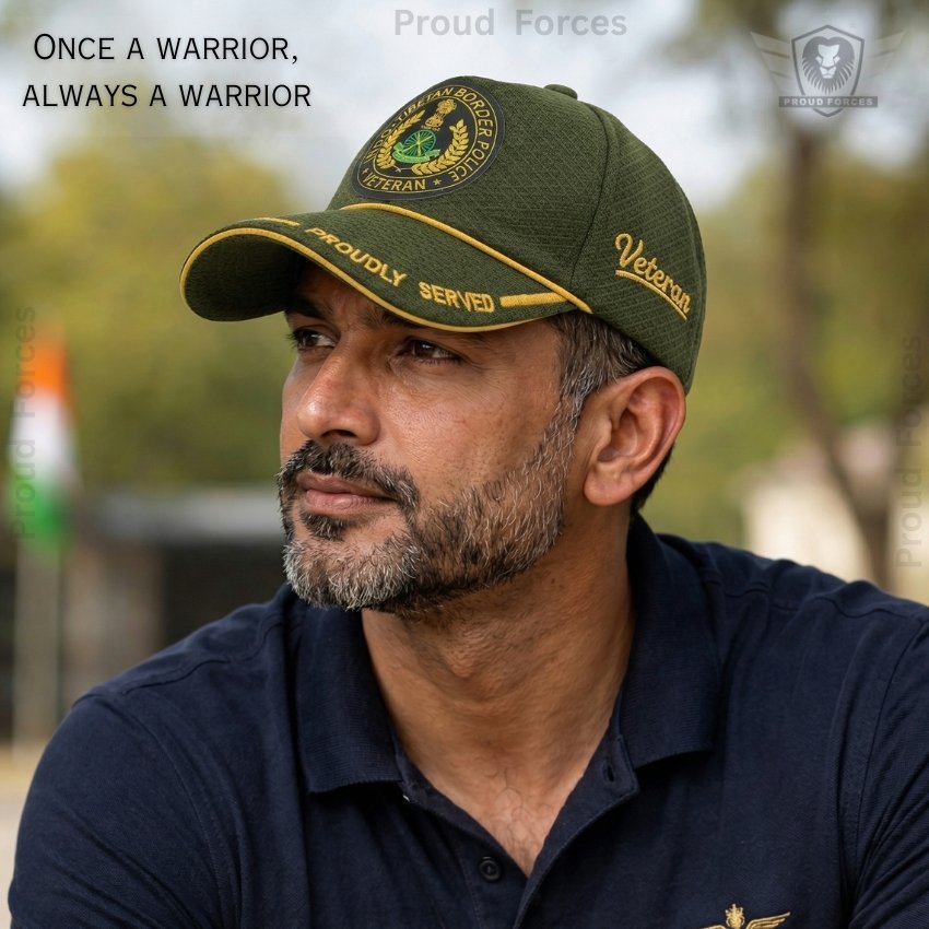 ITBP Proudly Veteran Baseball Cap (Olive Green Color) - Premium Quality