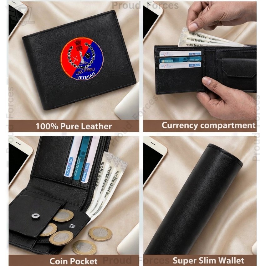 Rajasthan Police Veteran Black Leather Wallet for Men (Premium Classic Edition)