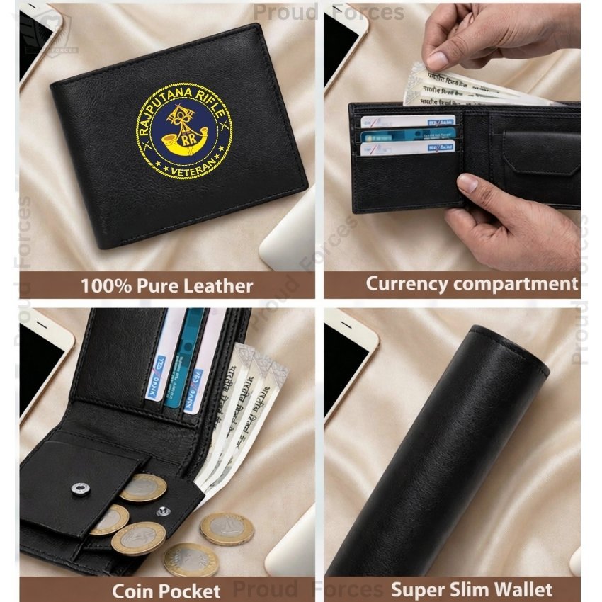 Rajputana Rifle Veteran Black Leather Wallet for Men (Premium Classic Edition)