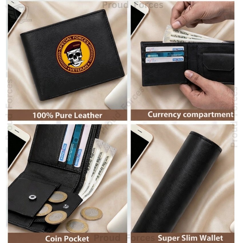 Special Forces Black Leather Wallet for Men (Premium Classic Edition)