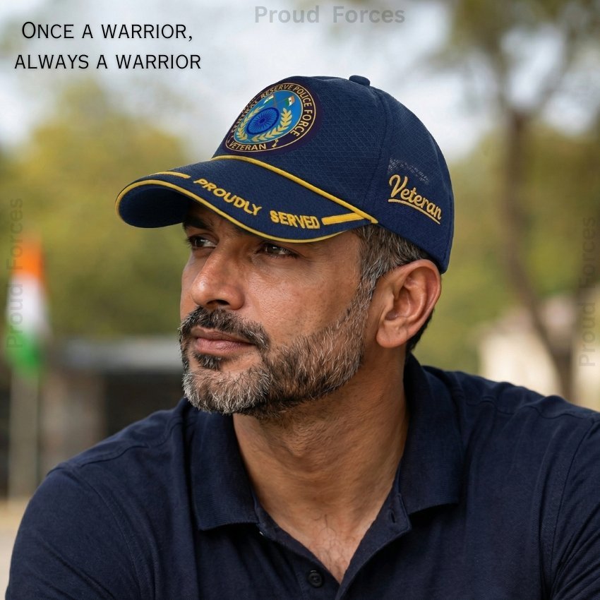 CRPF Proudly (Blue Color) Baseball Cap for Veterans -Premium Quality
