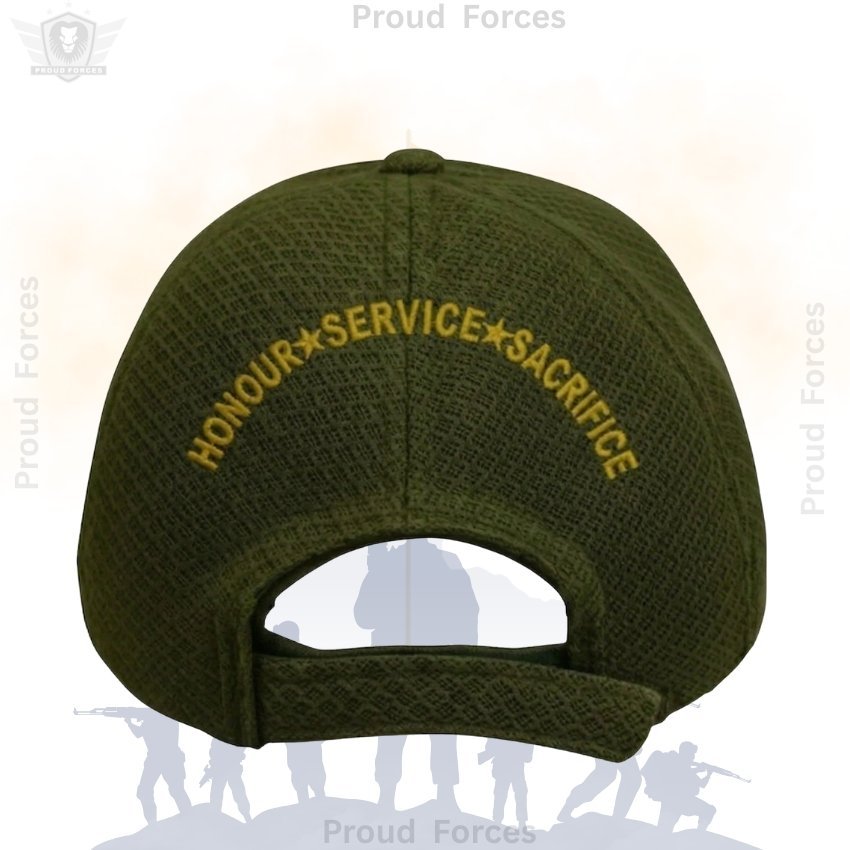 BSF Officers’ Veteran Baseball Cap (Olive Green Color) - Premium Quality