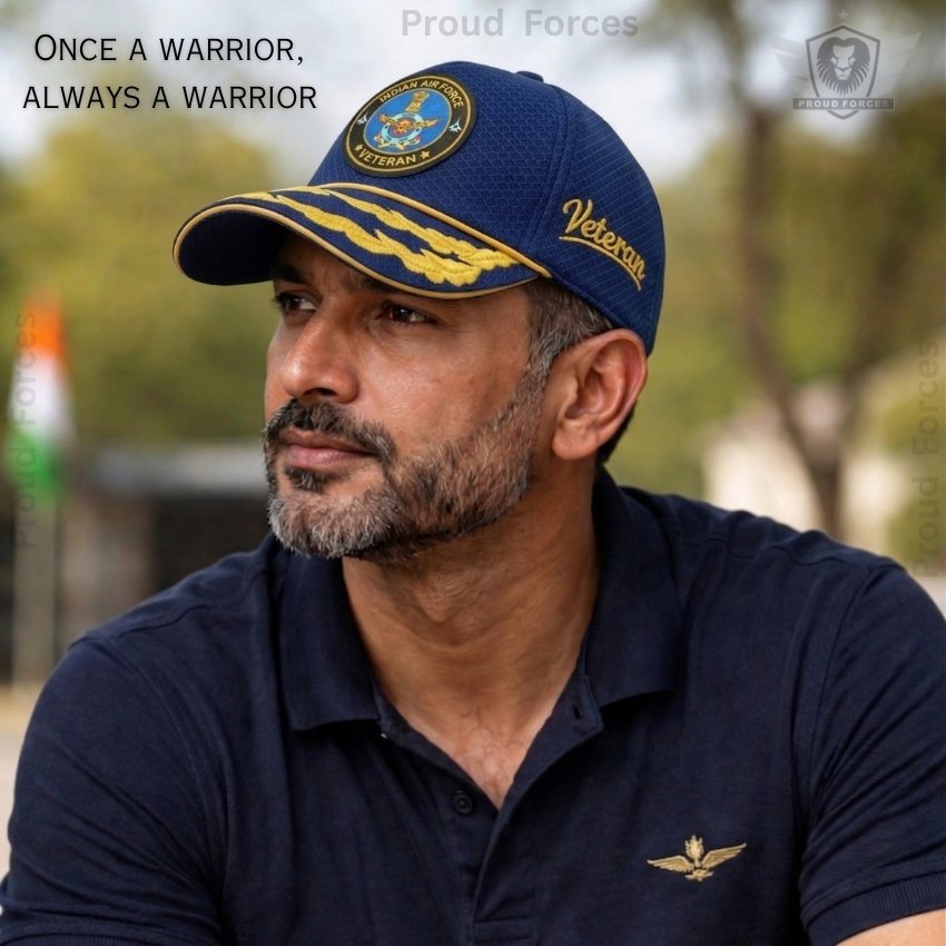 Indian Air Force Flag Officers’ Veteran Baseball Cap (Blue Color) - Premium Quality