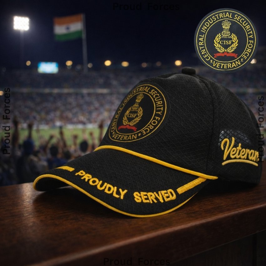 CISF Proudly Veteran Baseball Cap (Black Color)- Premium Quality